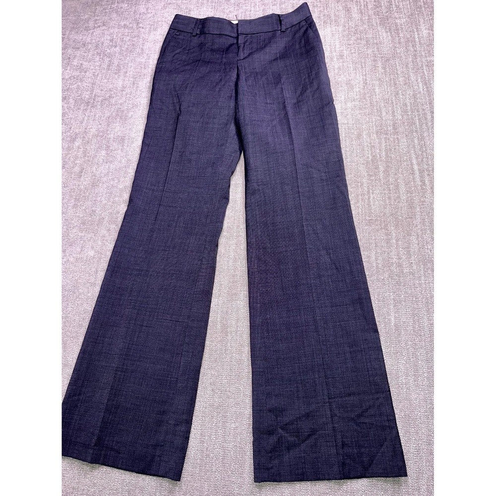 Banana Republic The Martin Fit Pants Womens 0 Black Wool Stretch Wide Leg Formal
